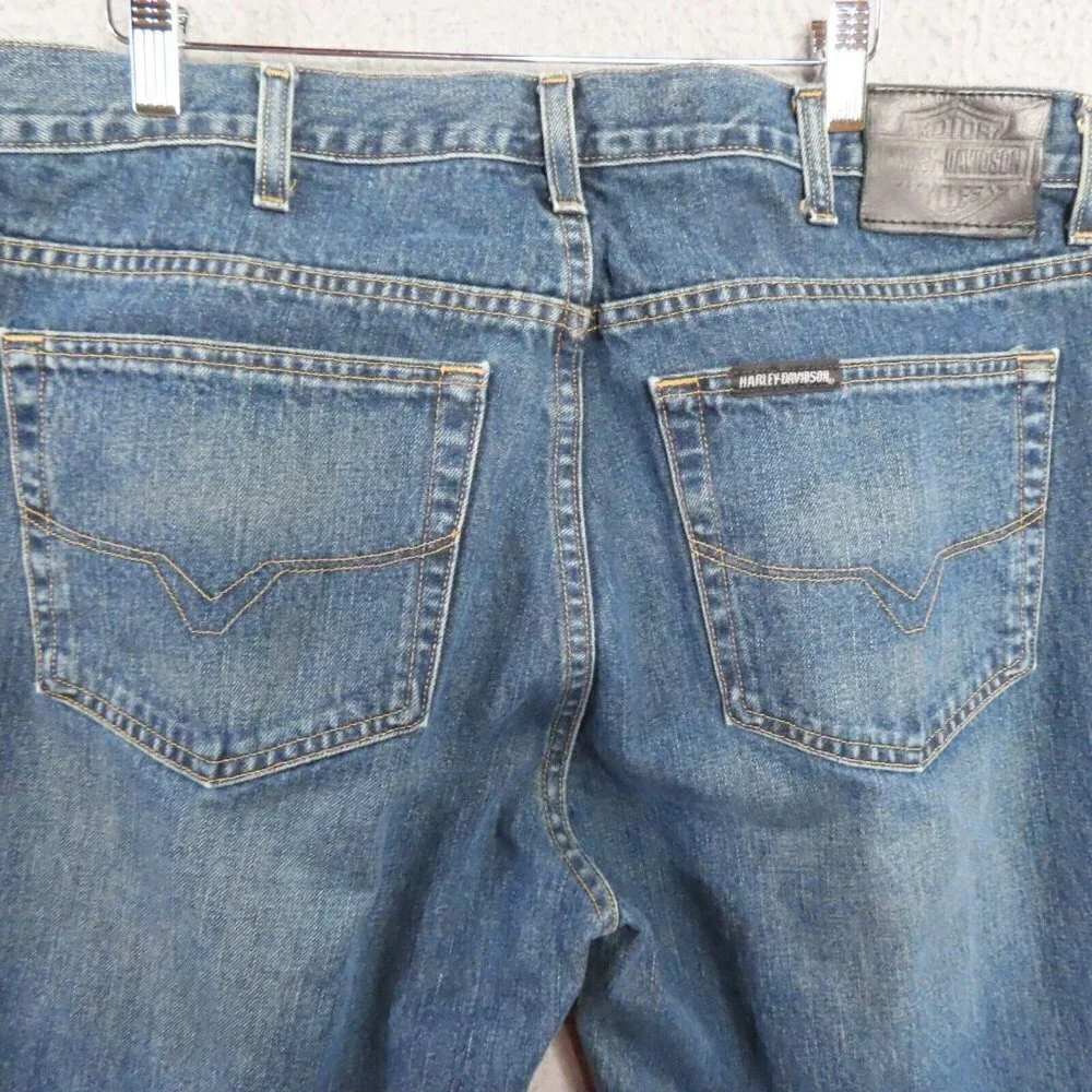 Harley-Davidson Genuine Motor Clothes Jeans Mens 38 x 30‎ Blue Relaxed Straight